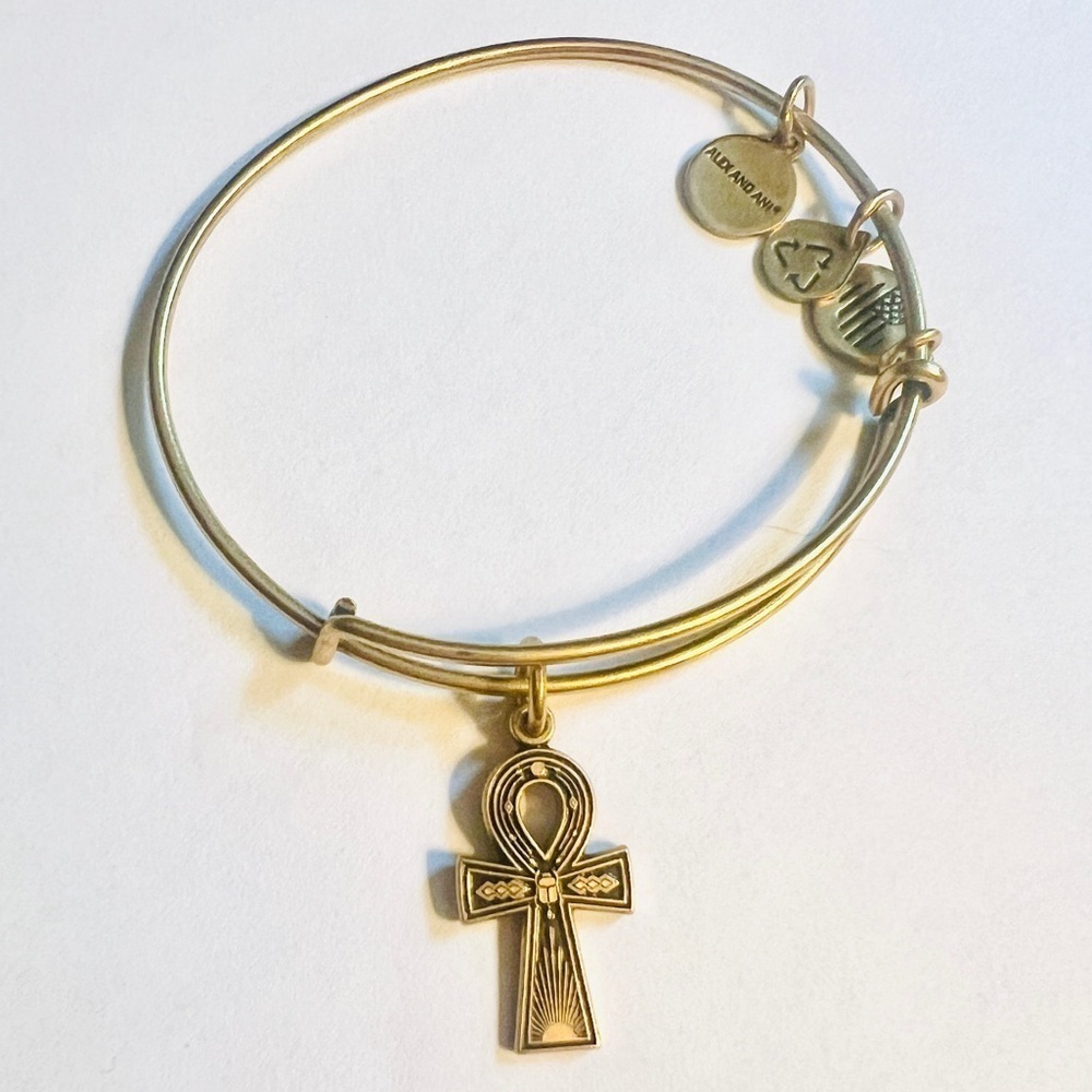 Alex and Ani “Ankh” Expandable Bracelet. Russian Gold Finish.